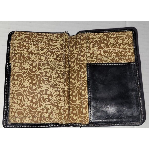 Lot of two vintage black leather Fossil wallets bifold trifold - Picture 9 of 12